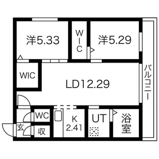 シエル新札幌Ⅱ【3階】の間取り