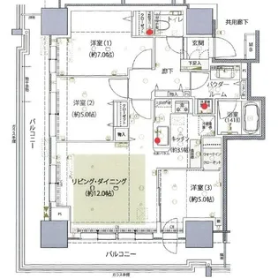 ザ・タワーズフロンティア札幌【5階】の間取り