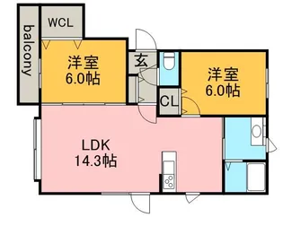 アムールアドニス【202号室】の間取り