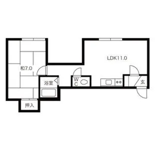 イレブン平和通【0305号室】の間取り