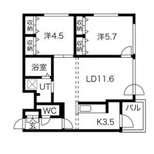 リュクス平岸【4階】の間取り