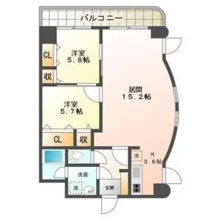 中の島2・3ビル【7階】の間取り