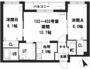 グランメール セレスト【1階】の間取り