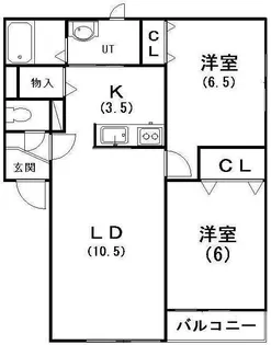 セジュール喜寿A【202号室】の間取り