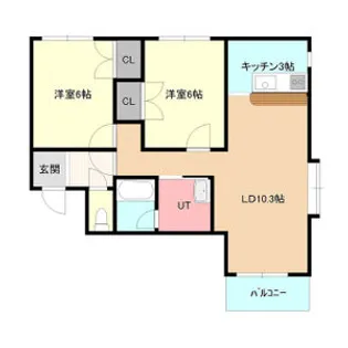 グランコート上野幌【2階】の間取り