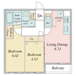 LIVECASA白石【0404号室】の間取り