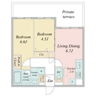 LIVECASA白石【0106号室】の間取り