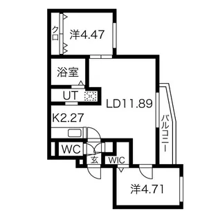 グランジ厚別【3階】の間取り