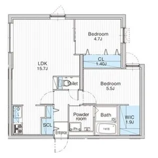 JANUS(ジェイナス)RESIDENCES澄川中央【2階】の間取り