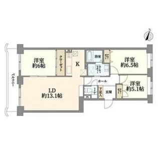 サンシティ大谷地【203号室】の間取り