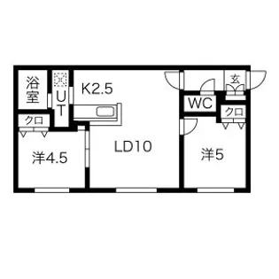 ラ・ムーン菊水【1階】の間取り