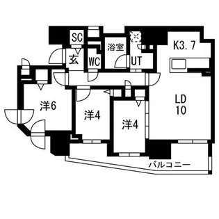 ブランズ新札幌【15階】の間取り