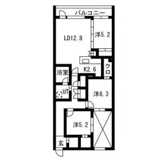 PRIME COURT LA FORET 平岸(プライムコートラ【2階】の間取り