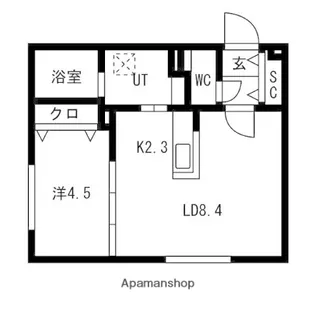 MUT福住【4階】の間取り