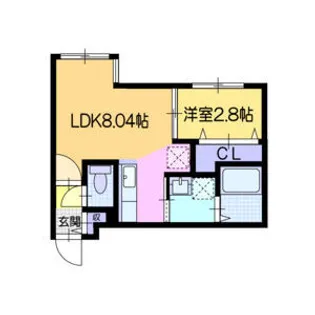 仮)ガルボ平岸【1階】の間取り