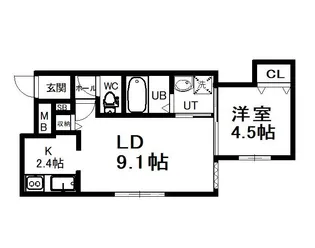 HALULET【401号室】の間取り
