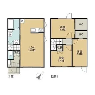 レトアデュエット平和通【1階】の間取り