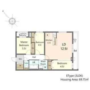 SーRESIDENCE東札幌BLING【206号室】の間取り