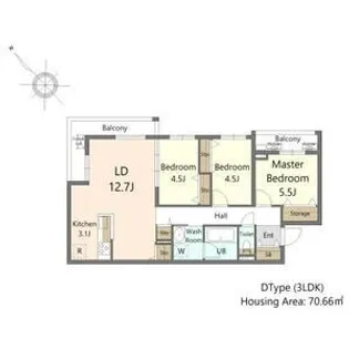 SーRESIDENCE東札幌BLING【405号室】の間取り