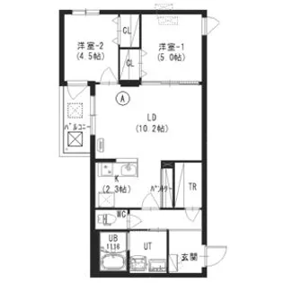 ) クレスト豊平公園 豊平6ー10【2階】の間取り
