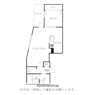 CITY SQUARE菊水(シティスクエア菊水)【105号室】の間取り