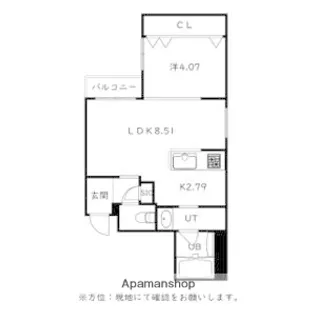 CITY SQUARE菊水(シティスクエア菊水)【207号室】の間取り