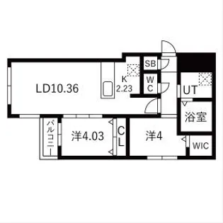 セレッソ本郷通【402号室】の間取り