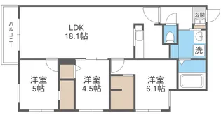 ZABO HILLS MISONO【4階】の間取り