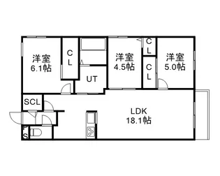 ZABO HILLS MISONO【3階】の間取り