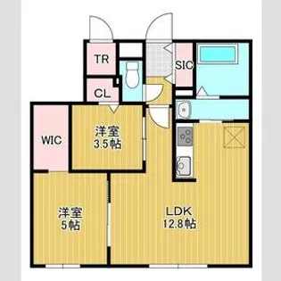 パインハート本通16【102号室】の間取り