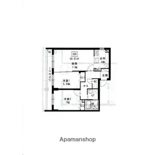 ラディア山鼻【2階】の間取り