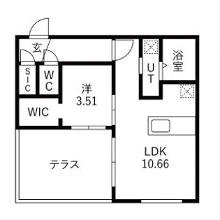 仮)GAー厚別中央3ー3MS【105号室】の間取り