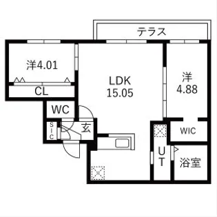仮)GAー厚別中央3ー3MS【106号室】の間取り