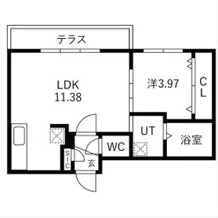 仮)GAー厚別中央3ー3MS【107号室】の間取り