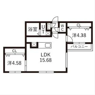 仮)GAー厚別中央3ー3MS【203号室】の間取り