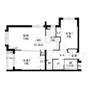 ノヴァ白石ーⅡ【405号室】の間取り