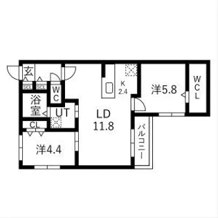 ブランシャールKI(カイ)幌平橋【2階】の間取り