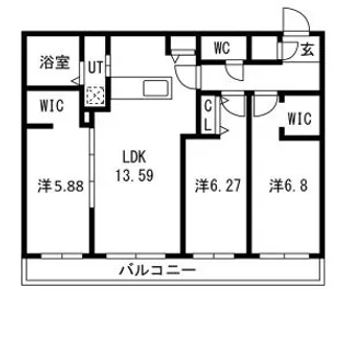 GAー福住1ー1MS B棟【301号室】の間取り