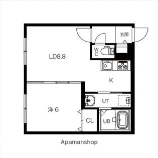 ロアジ美園【303号室】の間取り