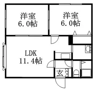 ブラン北郷【201号室】の間取り