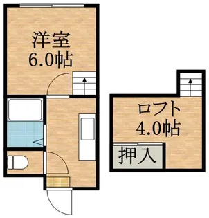 アビアシオン参番館【208号室】の間取り