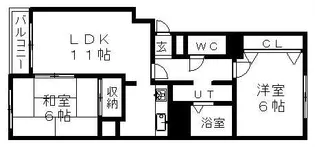 ウィスタリア北郷【403号室】の間取り