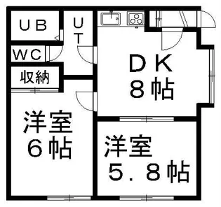 モンテリブロ北郷【00202号室】の間取り