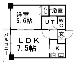フランセジュール豊平3条【612号室】の間取り
