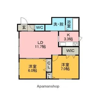 ティアラ栄町【1階】の間取り