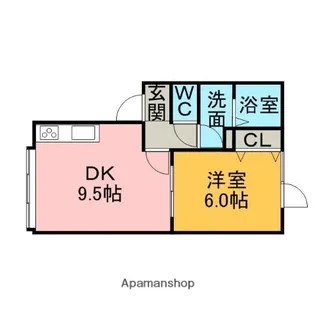 ベルシーヌミドリ【1階】の間取り
