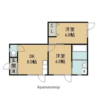 ミッキーハウス登別【1階】の間取り