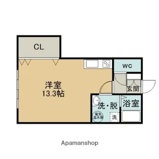 1Rの間取り画像