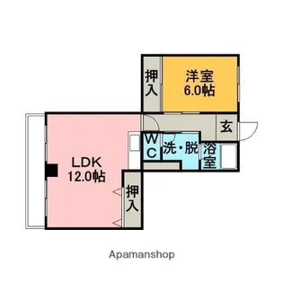 1LDKの間取り画像