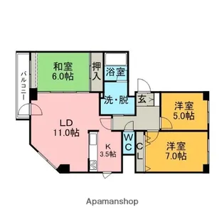西口ハウス【2階】の間取り